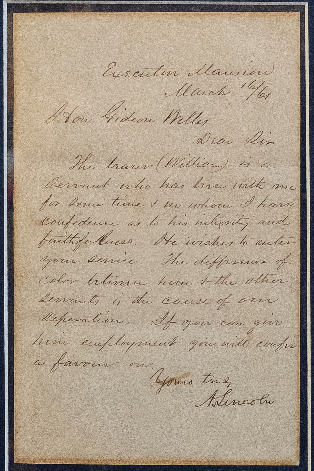 Abraham Lincoln letter seeking job for Black friend and valet now on display at presidential museum