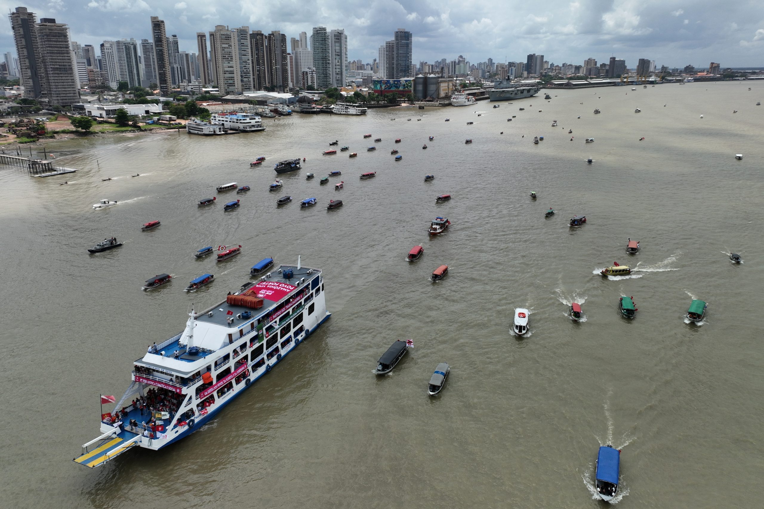 A flotilla kicks off the People’s Summit for activists at UN climate talks