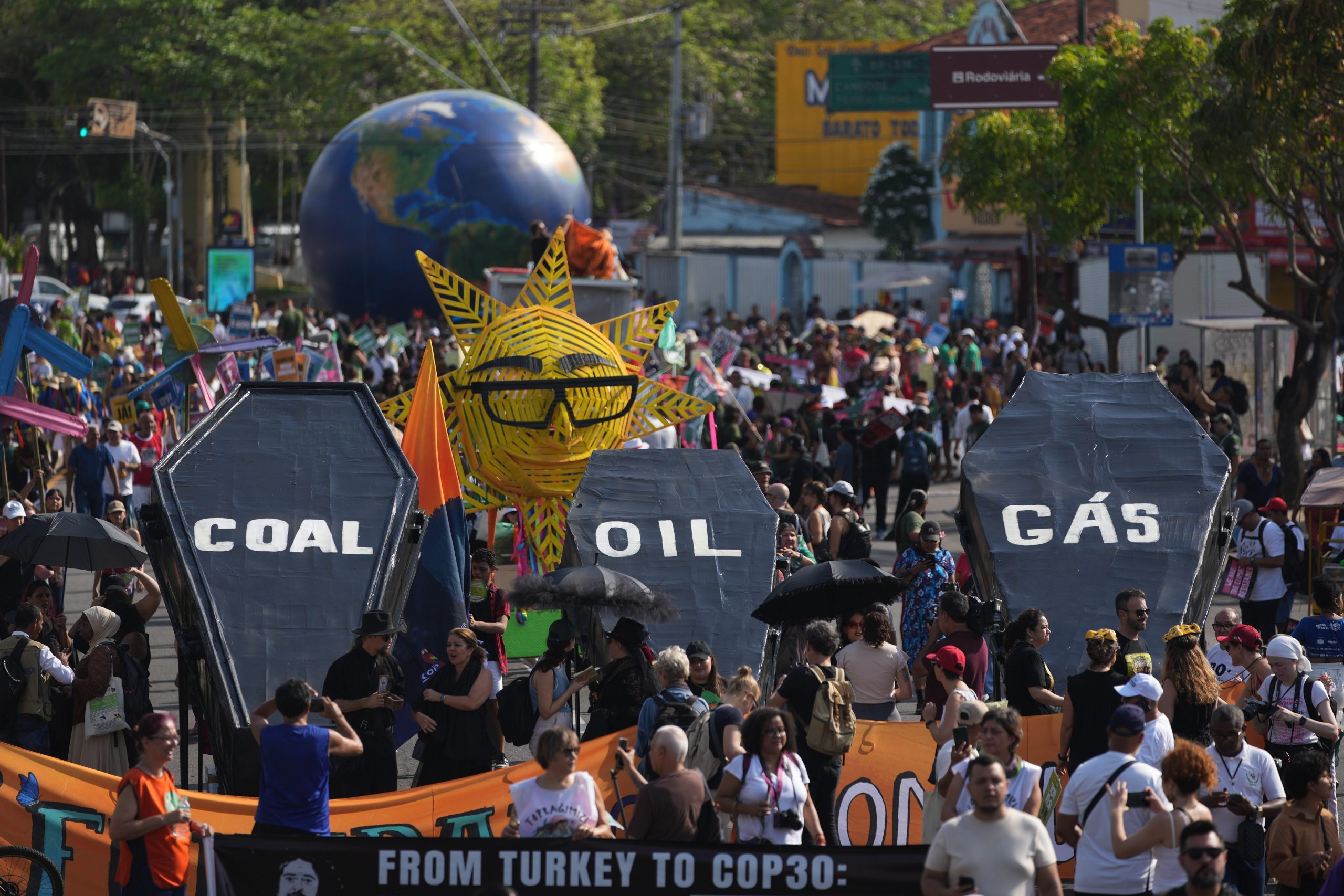 Climate protesters demand to be heard as they march on COP30 with costumes and drums