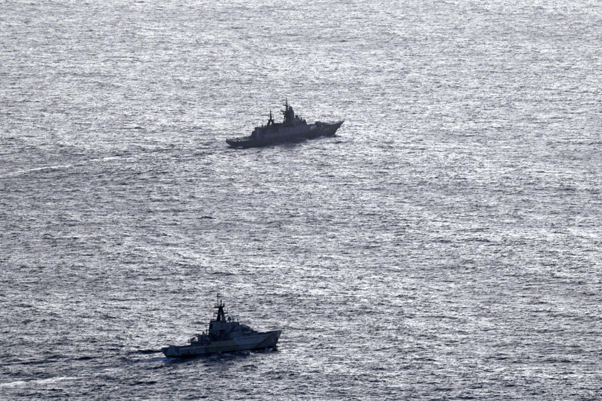 UK navy intercepts Russian corvette and tanker as Moscow steps up naval activity