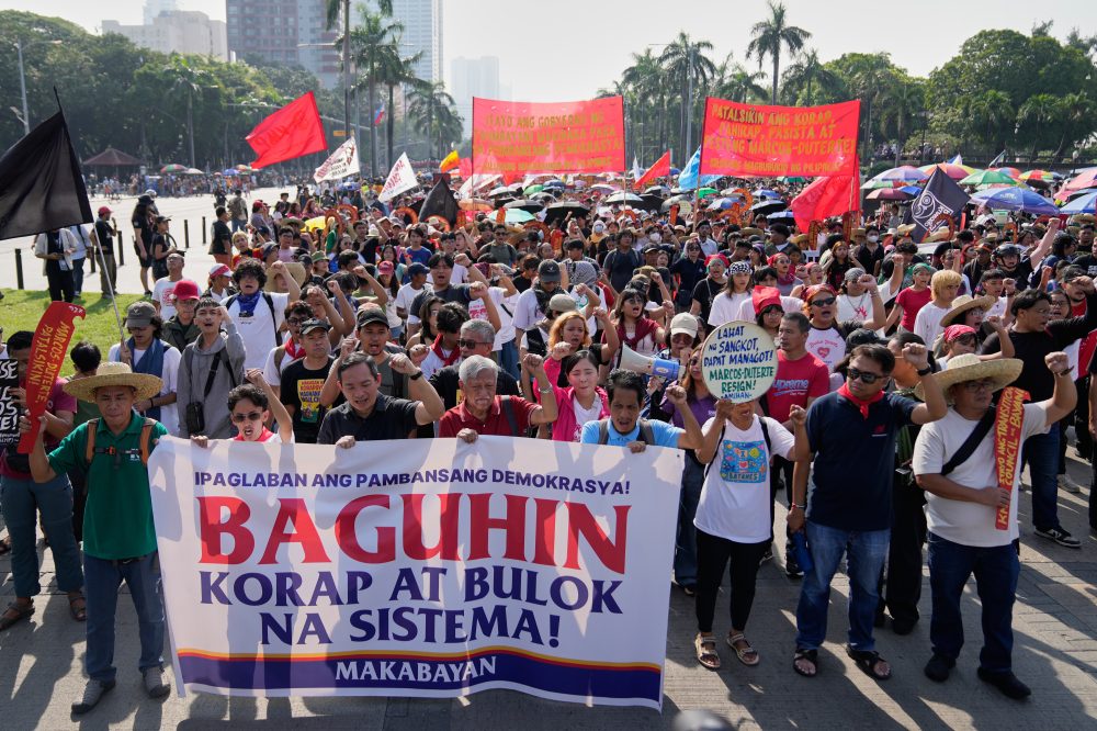 Thousands in Philippines protest corruption and demand return of stolen funds from flood projects