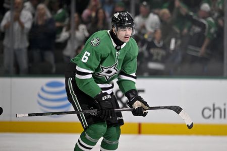 Stars D Lian Bichsel injured vs. Senators
