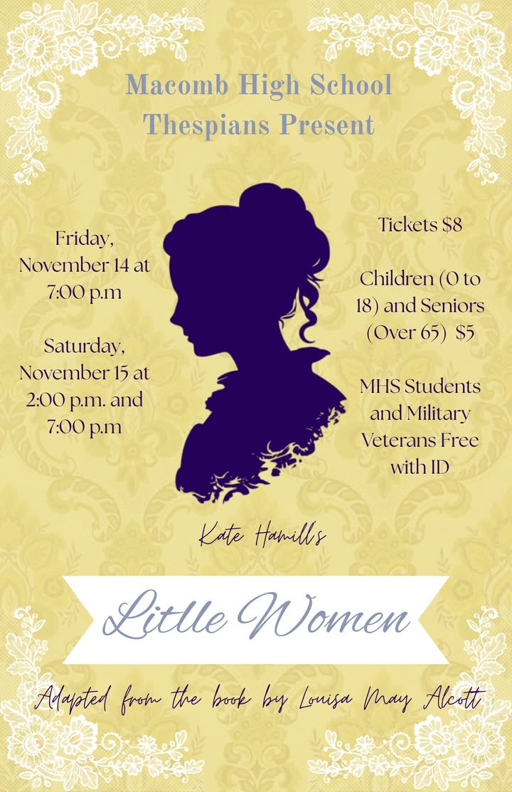 MHS Thespians will present Kate Hamill’s Little Women this Friday and Saturday night at 7:00 p.m. There will be a matine…