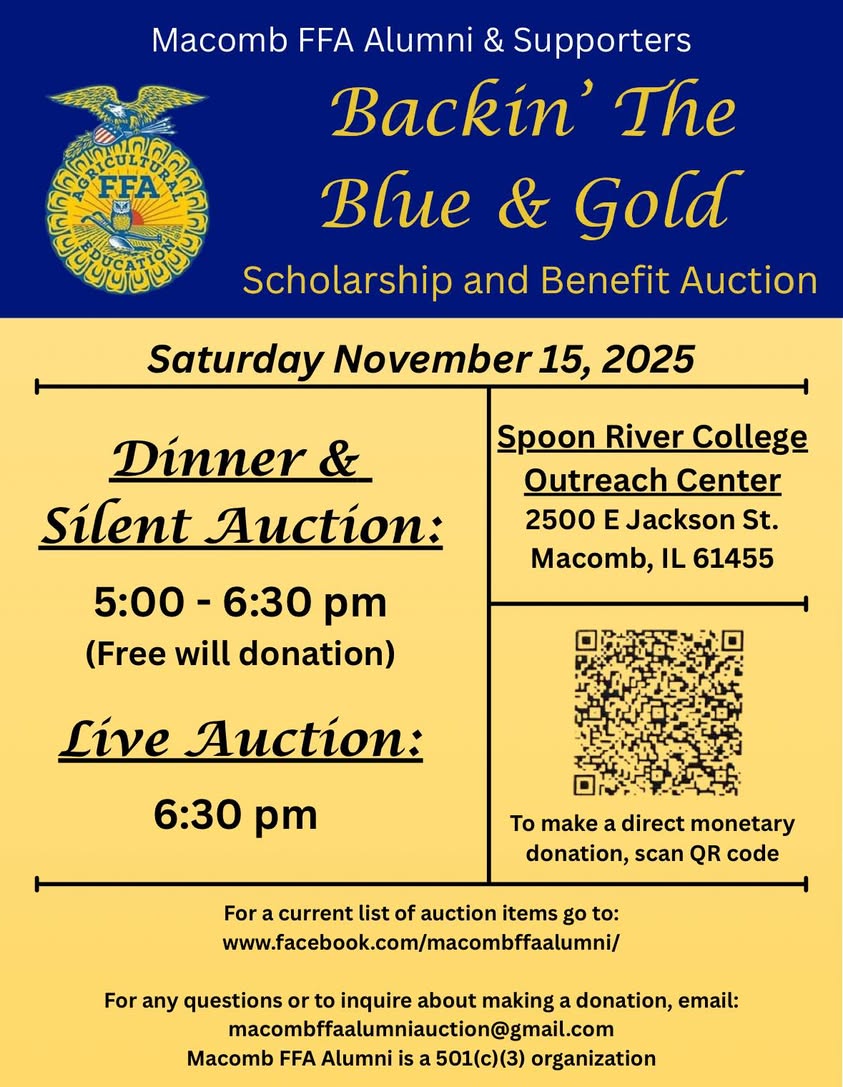 Make plans to attend the Backin’ The Blue & Gold scholarship and benefit auction on Saturday, November 15!Just a few mor…