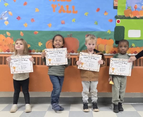 MacArthur Early Childhood Center would like to congratulate our students of the week! These kiddos were kind, helpful, a…