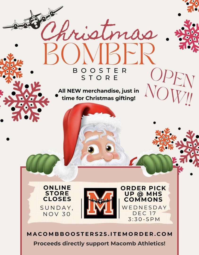 If you are in need of Bomber gear, be sure to check out the Macomb Bomber Boosters online store. Closes Sunday, November…