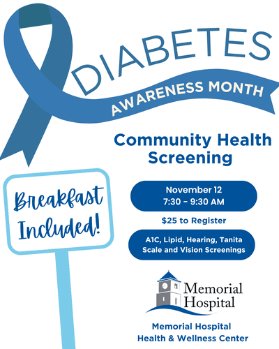 Memorial Hospital Hosts Community Health Screening for Diabetes Awareness Month on November 12, 2025