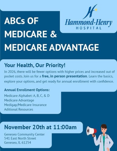 Free Medicare Information Session at Geneseo Community Center November 20, 2025