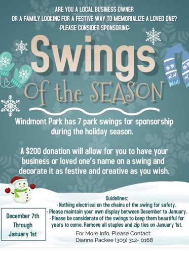 Sponsor a Holiday Display Swing and Volunteer to Keep Windmont Park Shining Bright