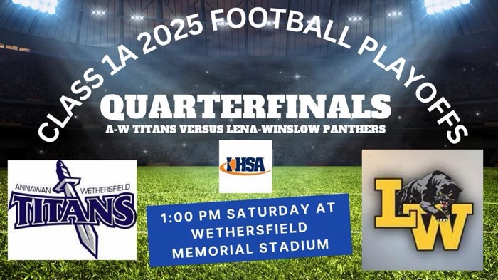 A-W Titans Face Lena Winslow Panthers in IHSA 1A Quarterfinal Showdown on November 15, 2025
