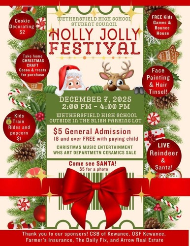 Wethersfield High School Hosts Holly Jolly Festival with Santa and Festive Family Activities on December 7, 2025