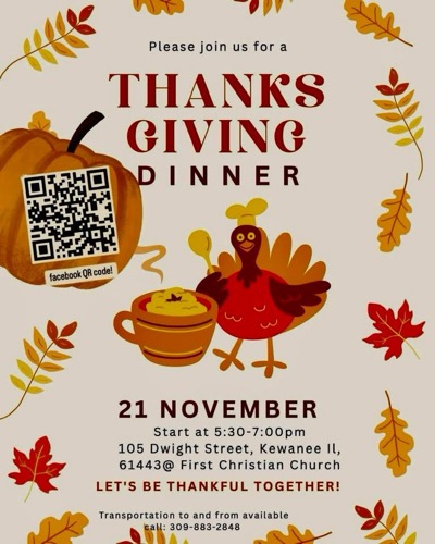 Next Generation for Christ Thanksgiving Dinner on November 21, 2025