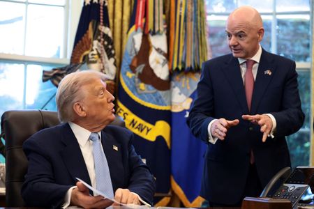 Soccer-Trump lauds Infantino for ‘record breaking’ World Cup