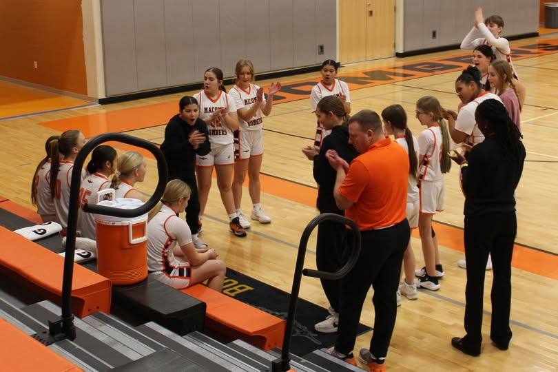 MMS 8th Grade Lady Bombers advanced past the Canton Lady Little Giants last night, 25 – 11.  Great game, ladies!   #MAC1…
