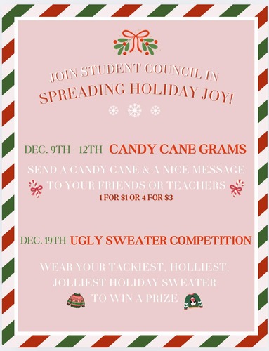 Kewanee Central School Celebrates the Holidays with Candy Cane Grams and Ugly Sweater Contest Beginning December 9, 2025