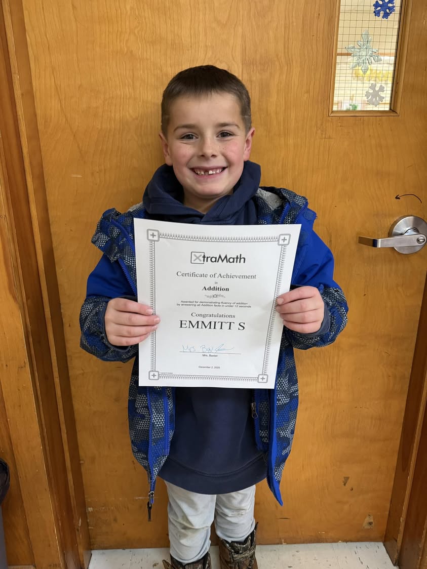 Emmitt from Mrs. Baxter’s class passed his addition facts in Xtra Math