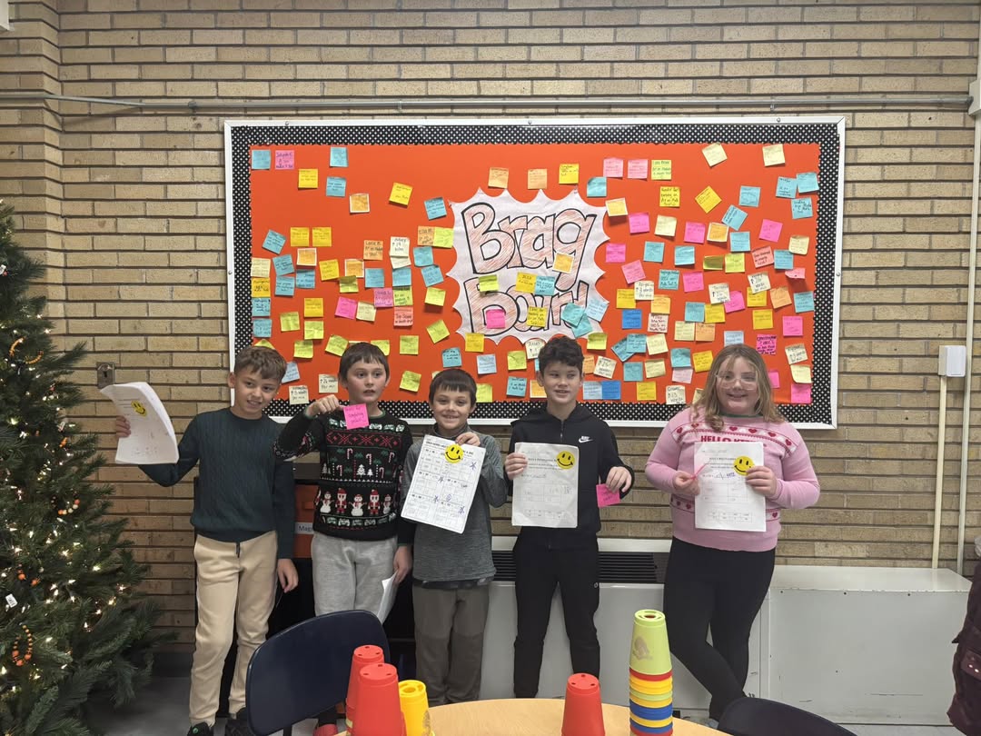 Great job River, Stevie, Bentley, Henry, and Lincoln for completing their advanced math packet! Way to SOAR! #bragboard…