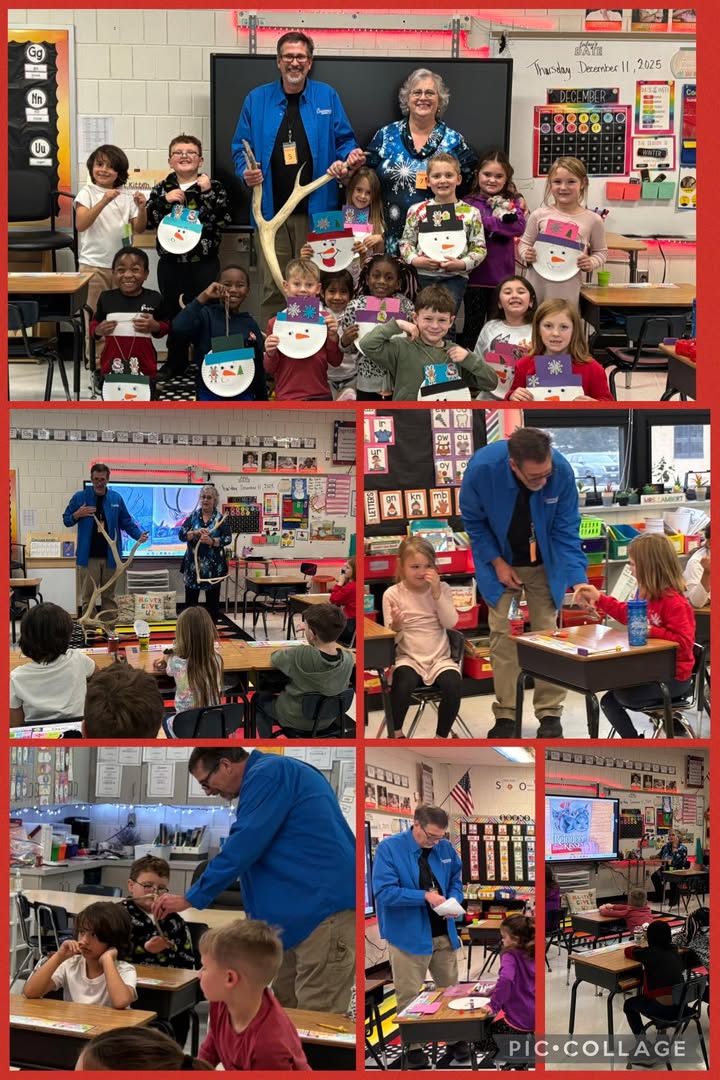 Mrs. Lambert’s class had special guests Mr. And Mrs. Snowman come in to teach them all about reindeer and do a snowman c…