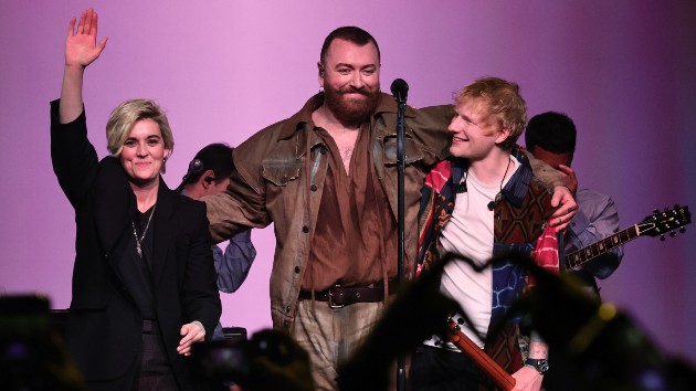 Sam Smith sings with Ed Sheeran and Brandi Carlile during NYC residency