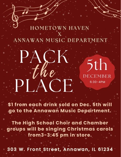 Holiday Cheer and Community Support at Hometown Haven This Weekend for The Annawan Music Department