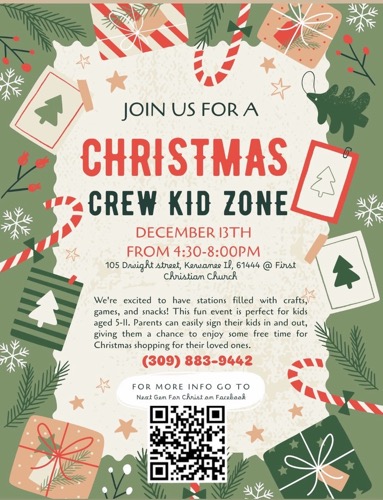 Christmas Crew Kid Zone Offers Holiday Fun for Children and A break for Parents on December 13, 2025