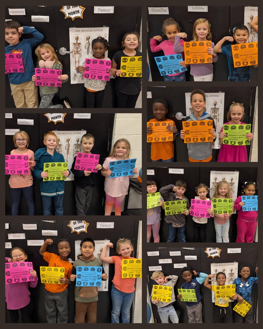 Lincoln students showing off their muscles and hard work!