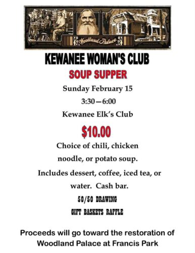 Enjoy Soup and Support Woodland Palace Restoration on February 15, 2026