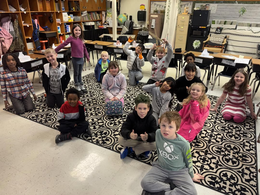 Mrs. Coupland’s class is proud to have earned the golden scissors for art and the golden wiffle ball for recess!