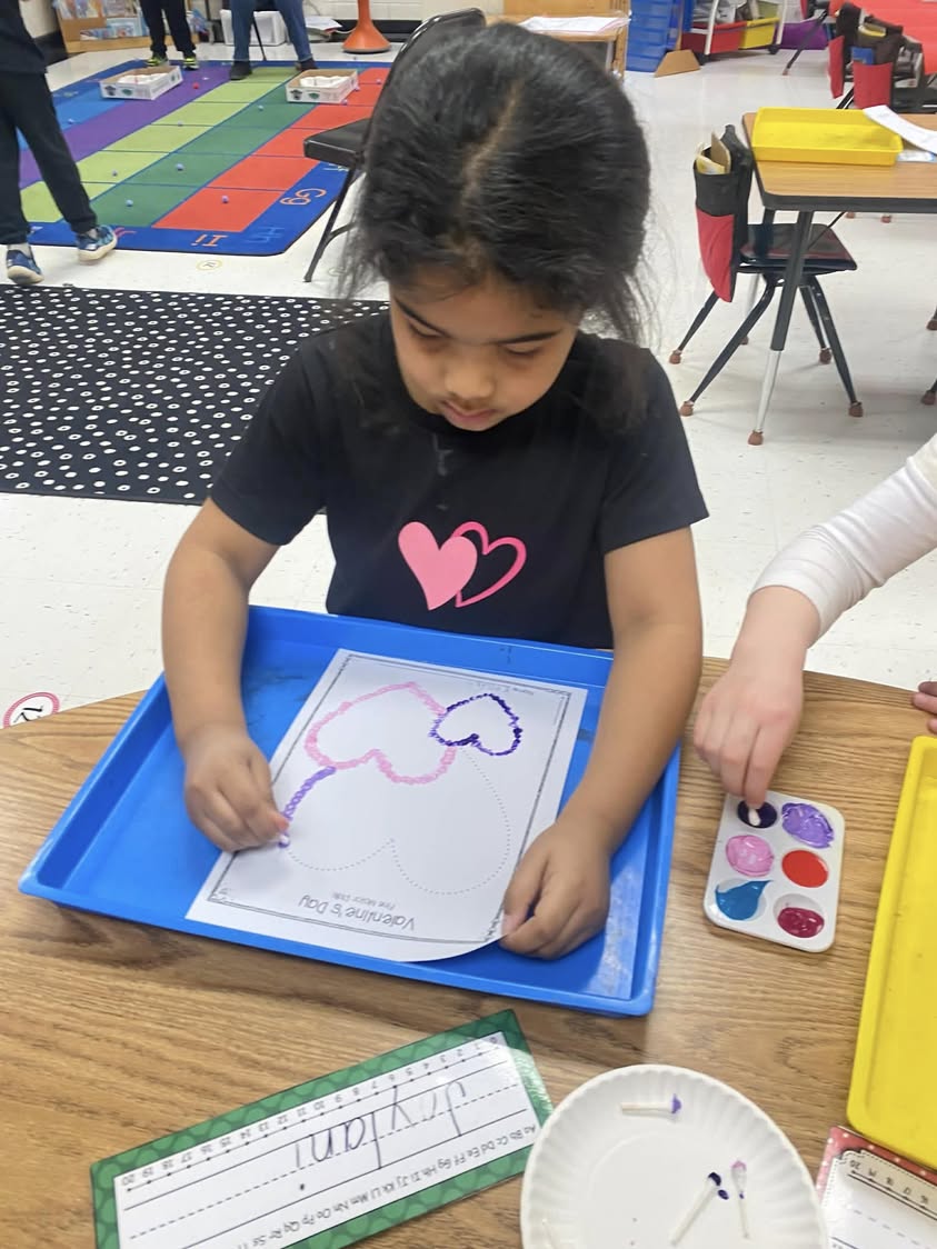 Mrs. Burnham’s kindergarten class celebrated Valentine’s Day with games and crafts.