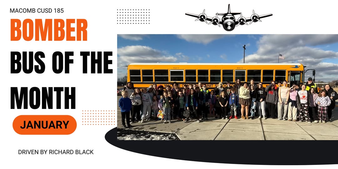 A huge congratulations to Bus 2 for being named January’s BOMBER BUS OF THE MONTH!  We are proud of the students on Bus…