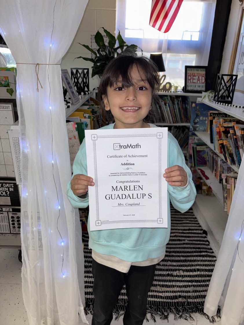 Marlen has mastered her addition facts in the Xtra Math program!