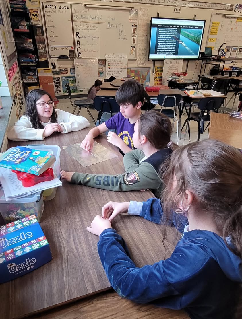 Miss Welsh, from McDonough County Ag in the Classroom, challenged Edison 4th graders to create a barge that could float…