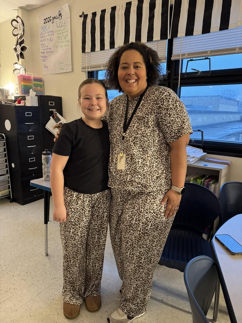 Late post!!! We love a good Pajama day at Edison!! Matching❤️ #MAC185 #edisonbombers #twinning