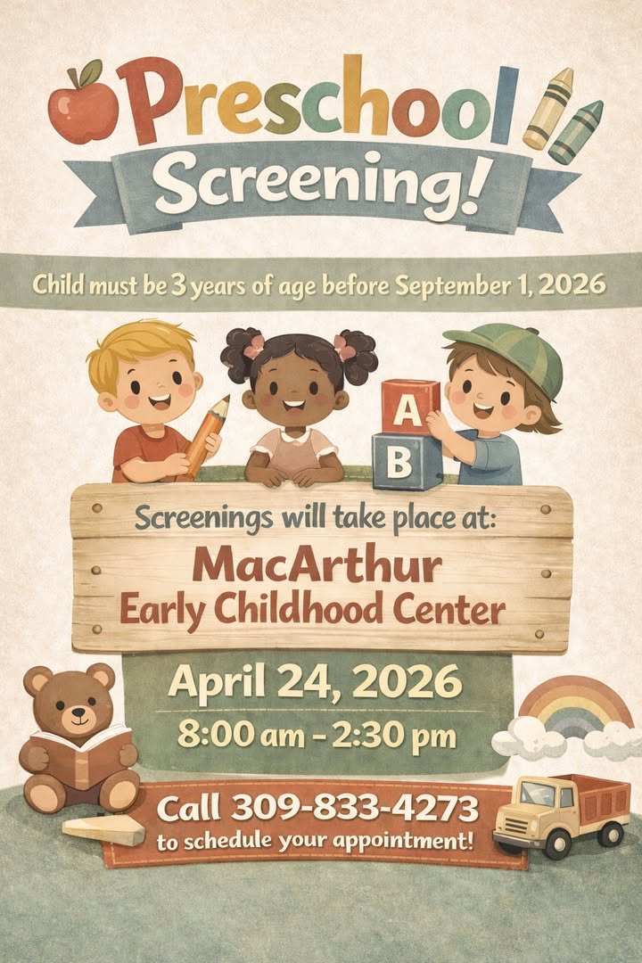 Call MacArthur Early Childhood Center to get your little one screened to attend preschool for the 2026-2027 school year!…