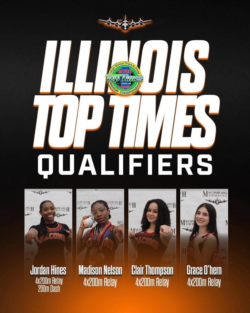 Congratulations to the Macomb Girls’ Track and Field team on their Indoor State Qualifiers: Jordan Hines qualified in th…