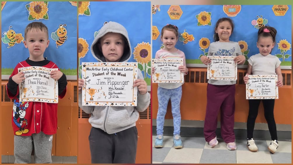 MacArthur Early Childhood Center would like to congratulate our students of the week! These kiddos were kind, helpful, a…