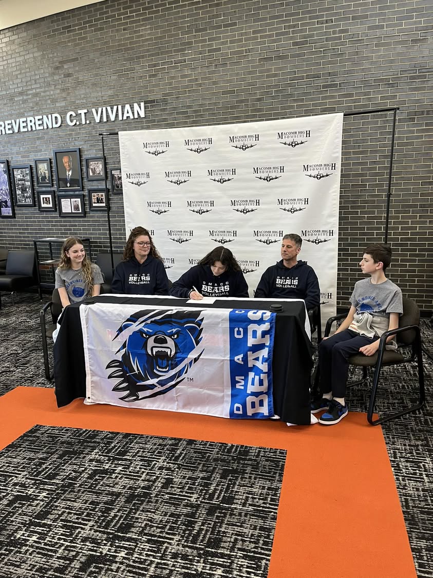 Congratulations Cadence Hotz. She signed her NLI to play Volleyball at Des Moines Area Community College. #OnceABomberAl…