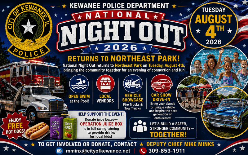 National Night Out returns to Northeast Park on Tuesday, August 4th, bringing the community together for an evening of connection and fun.