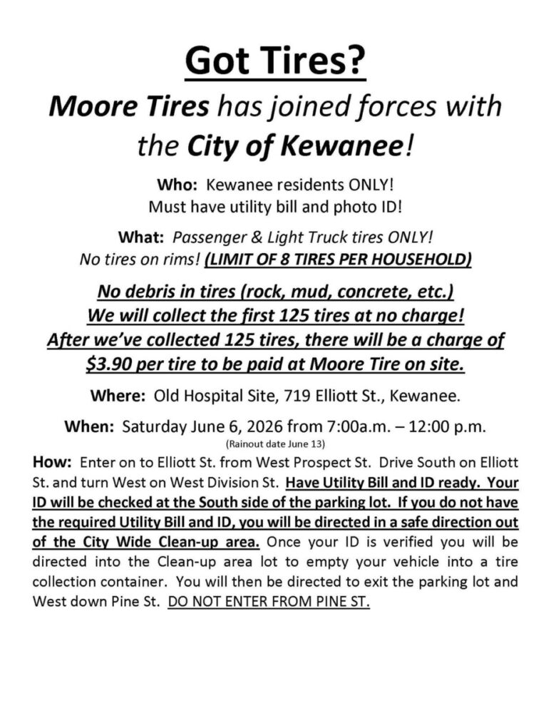 Kewanee City Wide Cleanup Tires