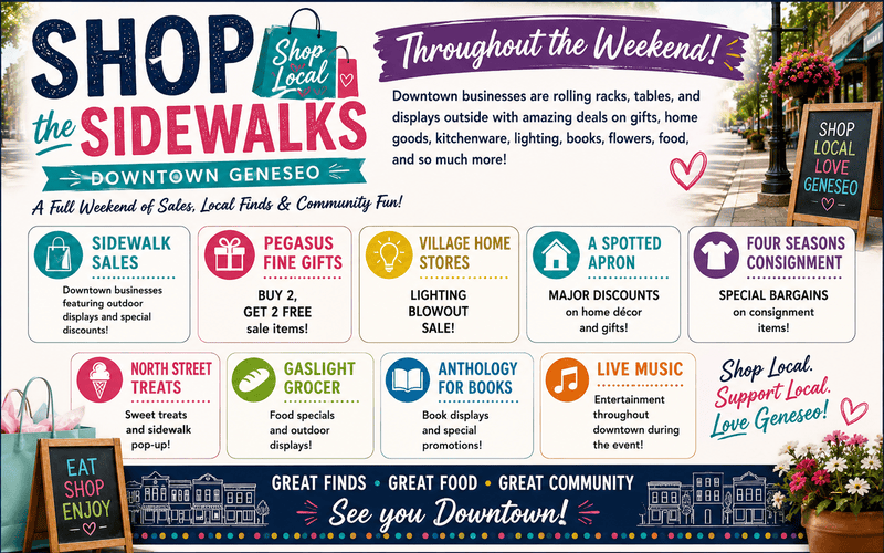 Geneseo Sidewalk Sales July 24 and 25, 2026