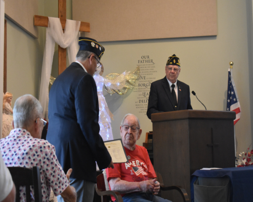Local Legionnaire Marvin Geerts Honored for 80 Years of American Legion Membership